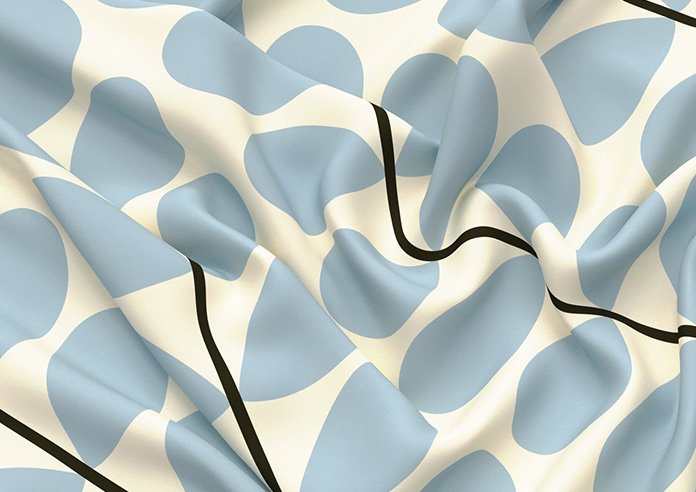 Orla Kiely Two Colour Stem, Powder Blue - Made to Measure Curtains - Image 4